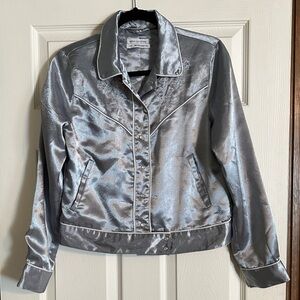 Urban Outfitters Metallic Silver Bomber Jacket